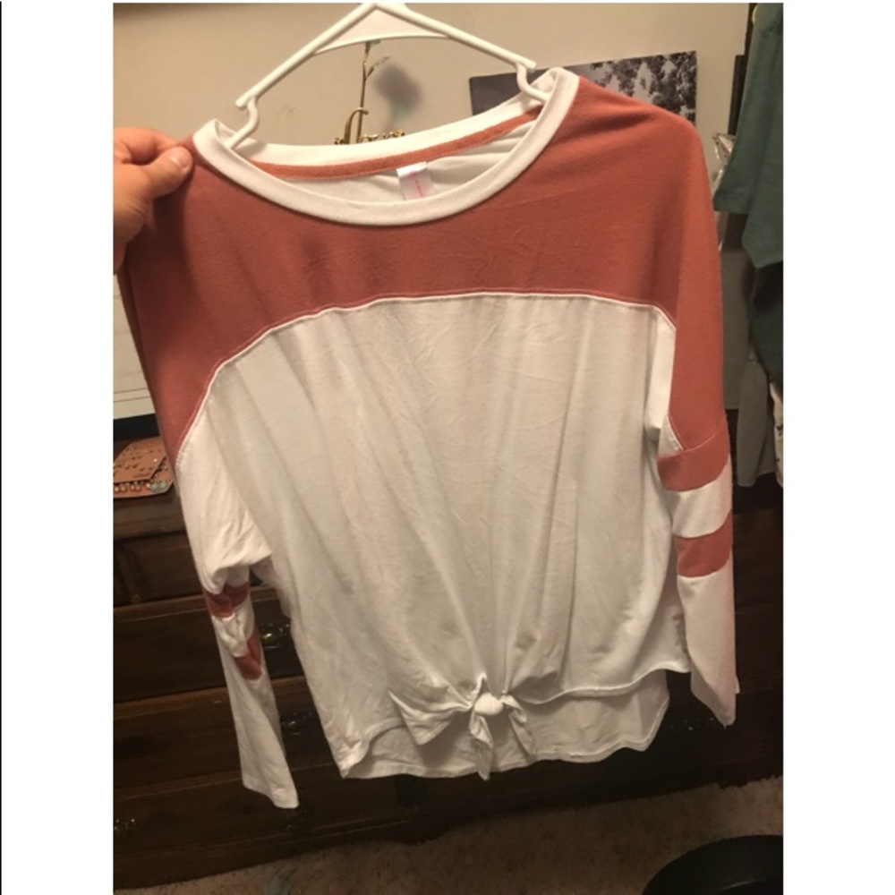 Color Block Tie Front Shirt